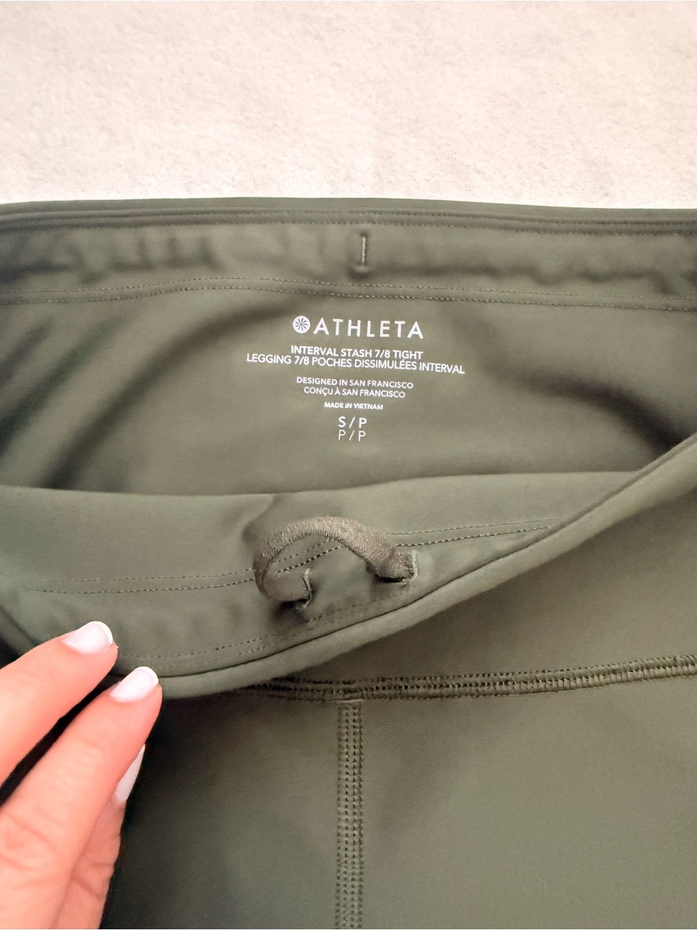Athleta Olive Green 7/8 High-Rise Leggings